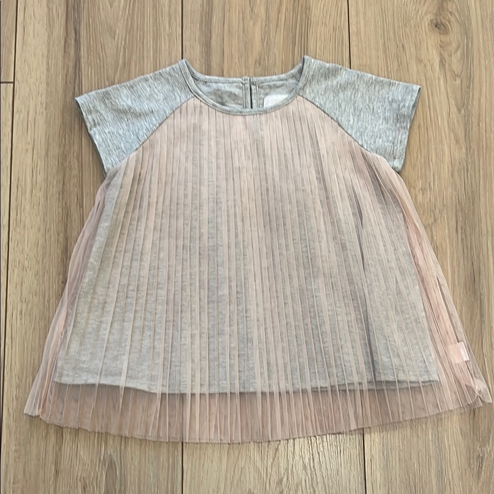 Bcbgirls Pleated Tulle Gray And Pink Top